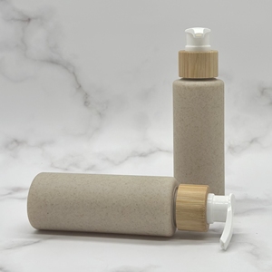 Bouteille de lotion de shampooing de bain en bambou écologique emballage à pompe à usage domestique biodégradable et <span class=keywords><strong>paille</strong></span> de blé pour masques cosmétiques - Product Image 3