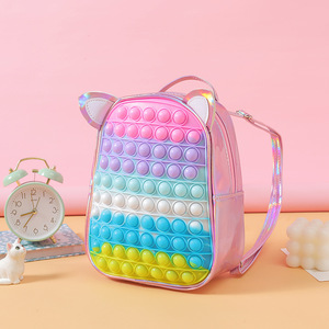 Scolbag lindo <span class=keywords><strong>de</strong></span> dibujos animados <span class=keywords><strong>de</strong></span> silicona <span class=keywords><strong>de</strong></span> burbuja pop chica niños morral <span class=keywords><strong>popit</strong></span> - Product Image 5