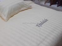 Fournitures hôtelières, literie d'hôtel blanche personnalisée, couvre-lit, édredon, drap, housse, ensemble de literie d'hôtel 100% coton