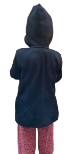 Sweat à capuche en molleton organique Avi pour filles hiver chaud et confortable avec fermeture éclair sur le devant et motif imprimé pour les enfants - Product Image 3