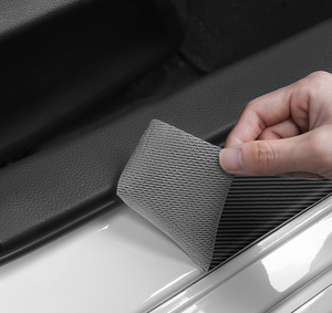 4 Piezas de Adhesivos para Umbral de Puerta de Coche, Adhesivos de Fibra de Carbono, Protección para Puerta de Coche, Accesorios de Decoración - Product Image 5