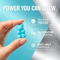 Gummies de créatine monohydrate 100 % véganes au goût naturel de myrtille OEM, 3000 mg de créatine et protéines, compléments alimentaires