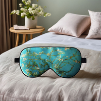 Masque de sommeil 100 % coton en gros avec bouchons d'oreille et pochette de voyage, sangle élastique réglable, idéal pour les cernes