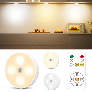 Under Cabinet Lighting, Rechargeable Motion <b>Sensor</b> Puck <b>Lights</b> with Remote, 3 Color Temper, Magnetic Stick on <b>Light</b> for Kitchen - Product Image 1