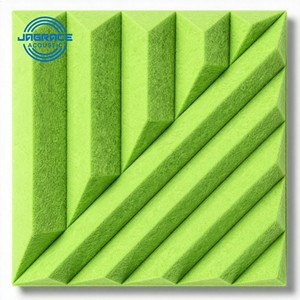 3D波浪形PET吸音板会议室隔音墙装饰 - Product Image 1