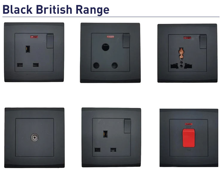 VNX Wholesale Electrical Appliances Switch Leather Pattern British Wall Socket Switch 15a Electric Switches and Sockets