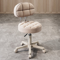 Fauteuil de pédicure et de repas hydraulique réglable en gros, avec revêtement en cuir, roulettes pivotantes, pour salon de beauté et technicien de massage