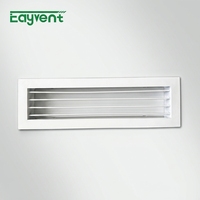 Grille de ventilation simple en aluminium pour CVC, réglable, pour système de ventilation de plafond et de mur latéral, blanc thermolaqué
