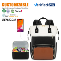 Mochila de almuerzo personalizada con compartimento térmico extraíble de gran capacidad, multifuncional, para fabricantes de bolsas de pañales y almacenamiento de leche materna