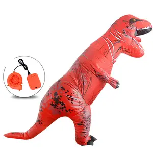 Dinosaur T Rex Costume Air Blow up Suits Halloween Inflatable T rex Costume High Quality Adult Children for Kids Polyester