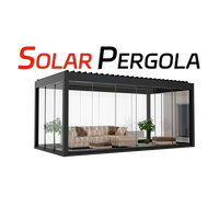 Pergola photovoltaïque d'extérieur de taille personnalisée avec système de panneaux solaires Pergola étanche 6x5 en aluminium motorisée Bioclimatic