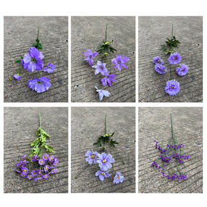 Flores artificiales para decoración de pared, decoración para boda, fiesta nupcial, hogar y oficina, color púrpura, nuevas - Product Image 5