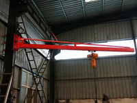 Grue à flèche électrique manuelle pivotante à 360° murale pour la manutention de matériaux, avec moteur et engrenages, capacité de 1 à 3 tonnes pour usage industriel