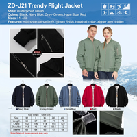 Blouson aviateur noir MA-1 imperméable en Taslan avec poignets et ourlet côtelés pour les voyages en plein air et le quotidien