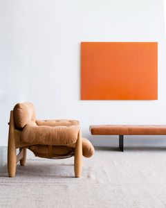 เก้าอี้เลานจ์หนังสีน้ำตาล, เก้าอี้โซฟาเดี่ยวเก้าอี้ห้องนั่งเล่นเก้าอี้ไม้ - Product Image 4