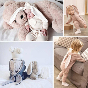 Combinaison en coton tricoté à manches longues pour nouveau-nés filles et garçons, avec oreilles de lapin, vêtements pour bébés, barboteuse Kids Tales - Product Image 6