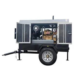 Kaliteli çin üretici diesel hava kompresörü yağsız hava kompresörü dizel motor ile satılık