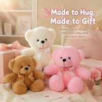 Boneka Beruang Bulu Imitasi Kelinci Baru dengan Pita, Lucu dan Lembut, Hadiah Ulang Tahun Anak, Hadiah Hari Valentine