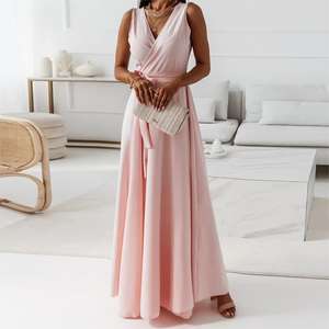 Gaun Maxi gaya antik wanita, gaun pesta seksi kasual UNTUK musim semi, musim panas, pinggang elastis, gaun malam pernikahan - Product Image 2