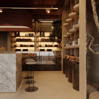 Vitrines de boulangerie en bois personnalisées en usine avec éclairage LED Solutions d'affichage de vente au détail modernes