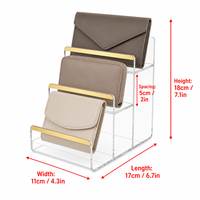 Présentoir à Sacs à Main en Acrylique à 3 Niveaux, Moderne, Résistant à l'Usure, Sans Outil, pour Petits Accessoires de Comptoir – Fourniture Directe Usine
