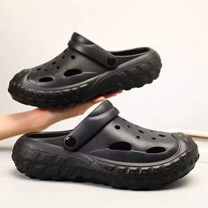 Мужские сабо, летние, новая модная модель, повседневные, с толстой нескользящей подошвой, закрытые, для сада и пляжа, увеличивающие рост, с мягкой подошвой - Product Image 3