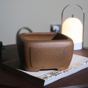 Maceta Cuadrada de Zisha, Hecha a Mano con Arcilla Cocida al Horno, para Mesa - Product Image 3