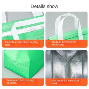 Insulated Non-woven Cooler Bag with Aluminum Foil Lining for Takeaway Use - Product Image 2
