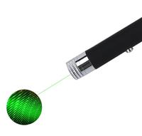 Mini stylo pointeur laser porte-clés de petite taille 2-en-1 Laser vert avec coque métallique Pile AAA Garantie 1 an