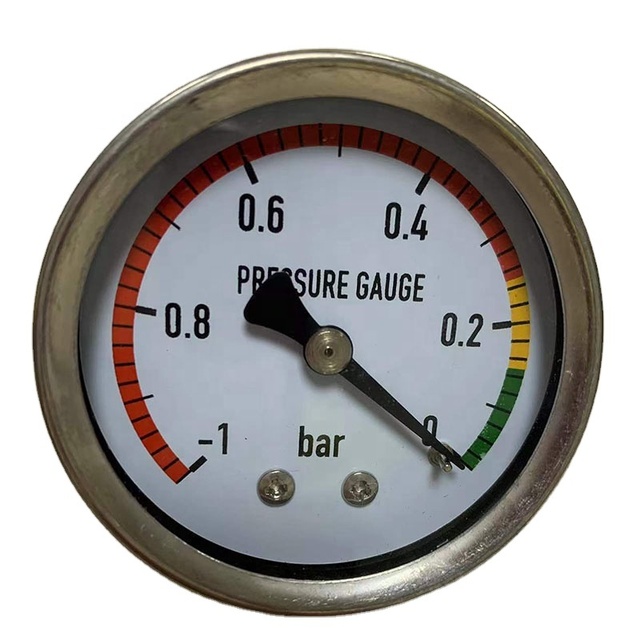 2 Inch (50mm) Stainless Steel Vacuum Gauge -1bar-0/-760mmHg, 1/4" NPT Back Mount