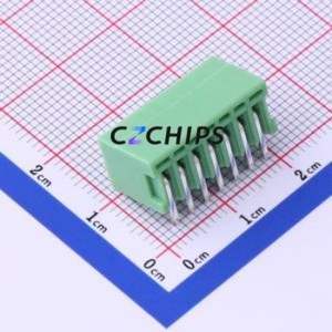 KF2EDGR-2.54-7P Plug-in Terminal Block Bent Lead Through Hole,P=2.54mm Board-to-Board / Socket - Closed 1x7P 2.54mm Green - Product Image 2