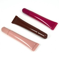 Brillant à lèvres rose personnalisé 10ml maquillage cosmétique en plastique vide brillant à lèvres conteneur baume à lèvres huile presser tubes souples emballage