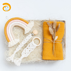 New Arrival Macrame Pacifier Clip Monochrome Stylish Toy Cotton Rope Baby Soother Binky Clips