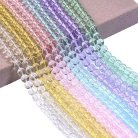 Hochtransparente Glaskristall-Rundperlen in Lila, Grün, Blau, Mehrfarbige Optionen, Damen-Armband-Abstandshalter, DIY-Schmuck