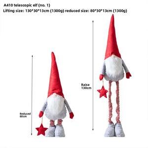 واقفة قابلة للسحب مصنوعة يدويًا محشوة لعيد الميلاد جنوم ثلج جلوس دمى قطيفة سويدية مع أرجل طويلة قبعة محبوكة - Product Image 6