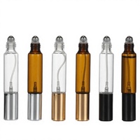 Botol Roll-On Silinder Kaca Semprot Dua Sisi Custom 10ml, Wadah Minyak dengan Sablon untuk Minyak Atsiri