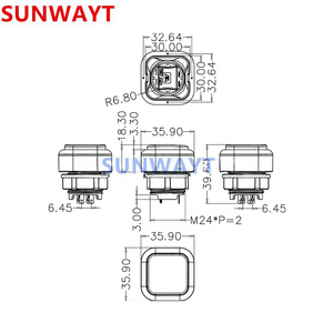 Bouton poussoir carré LED 36*36mm pour machine de jeu d'arcade avec micro-interrupteur intégré, accessoire pour appareils de divertissement - Product Image 6
