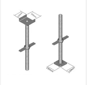 Accessoires d'échafaudage : Base de cric hélicoïdal pour échafaudage, Base de cric en acier massif ou creux pour échafaudage - Product Image 1