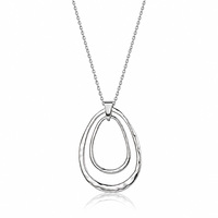 Collier long avec pendentif double goutte d'eau couleur argent pour femme, bijou géométrique pour pull, accessoire de mode pour soirée, cadeau