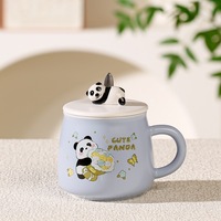 Mug en céramique mignon avec couvercle et poignée, résistant aux hautes températures, cadeau d'anniversaire pour fille, souvenir créatif de couple de dessins animés