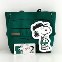 Sac à bandoulière en toile grande capacité Snoopys, sac fourre-tout imprimé dessin animé mignon, sac d'école décontracté pour étudiants, sac à main quotidien pour femmes