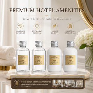 Produits <span class=keywords><strong>d</strong></span>'accueil de luxe pour hôtels, directement de l'usine : Shampoing et après-shampoing jetables 40 ml au parfum de thé blanc, avec logo personnalisé, articles de toilette pour salle de bain - Product Image 5