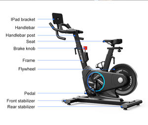 Máquina de fitness para interiores muy <span class=keywords><strong>recomendada</strong></span>, bicicleta estática con pantalla LED, perilla electrónica, bicicleta giratoria - Product Image 6