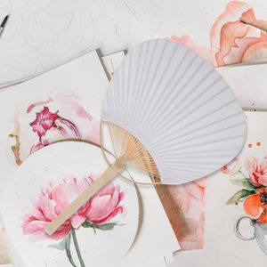 24cm Custom Paddle Hand <b>Fan</b> for Kids Portable DIY Event Promotion Gift Personalized Round <b>Handheld</b> <b>Fan</b> - Product Image 4
