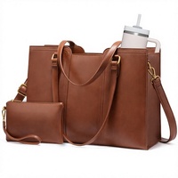 Sac fourre-tout pour ordinateur portable en cuir PU vintage tendance, personnalisable par le fabricant MAY ZOO, fermeture éclair, imperméable, pour femme, vente chaude