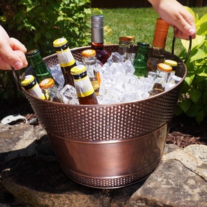 Cubo galvanizado Cubo de hielo <span class=keywords><strong>Taberna</strong></span> antigua Bebida de <span class=keywords><strong>cobre</strong></span> Cubo de hielo Bañera para fiestas Regalos DE BODA Decoración de granja - Product Image 2