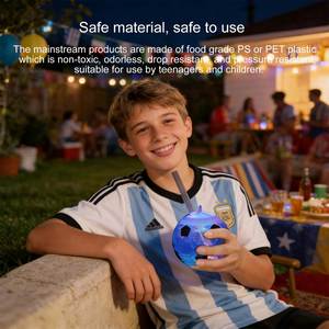 Hot Selling 500ml PET LED Disco <b>Glasses</b> Straw for Icy Wine Birthday Party & Graduation New Year Outdoor Soccer National Team - Product Image 2