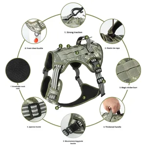 2025, venta al por mayor, arnés fuerte para perros, chaleco antiexplosión de 10.000 N para <span class=keywords><strong>pastor</strong></span> alemán/perros grandes - Product Image 3