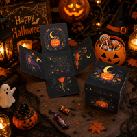 Nouvelle Carte d'Halloween 2026 Imprimée Numérique Recto-Verso avec Motifs Fantômes et Citrouilles Effrayants, en Carton Créatif, pour Fête Surprise à Effet Explosif