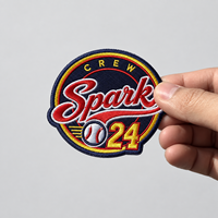 Écusson brodé personnalisé Baseball Crew Spark 24, emblème d'équipe pour vestes, casquettes, sacs et vêtements de sport AWELLS